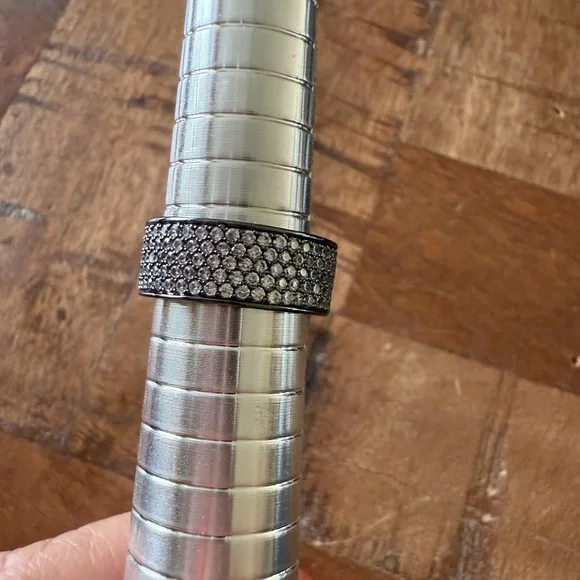 Gunmetal Pave Melinda Maria Ring Size 8 - Picture 2 of 4